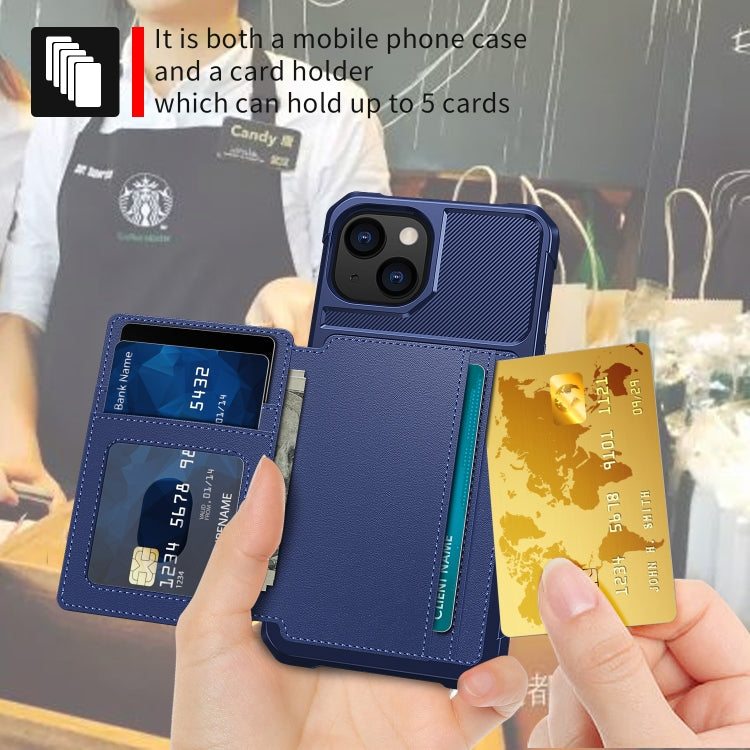 For iPhone 14 Plus Magnetic Wallet Card Bag Leather Phone Case