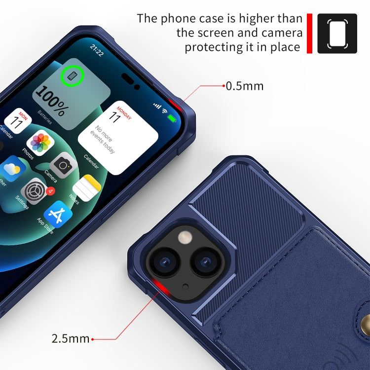 For iPhone 14 Plus Magnetic Wallet Card Bag Leather Phone Case