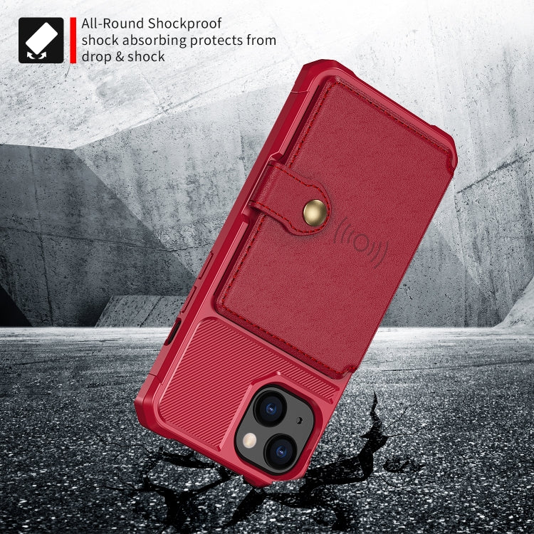 For iPhone 14 Plus Magnetic Wallet Card Bag Leather Phone Case