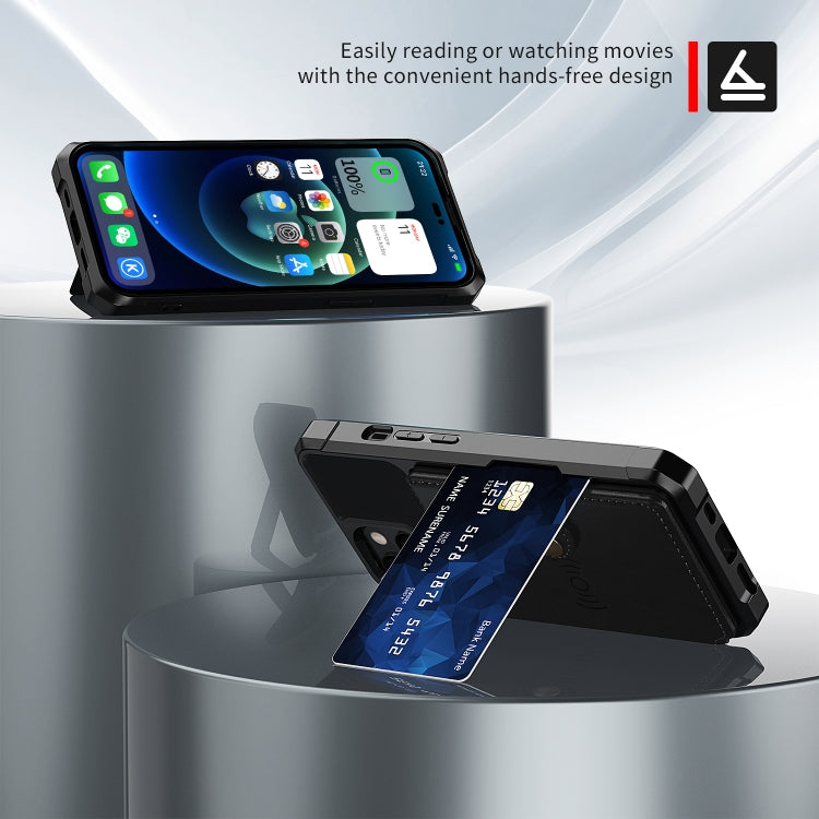 For iPhone 14 Plus Magnetic Wallet Card Bag Leather Phone Case