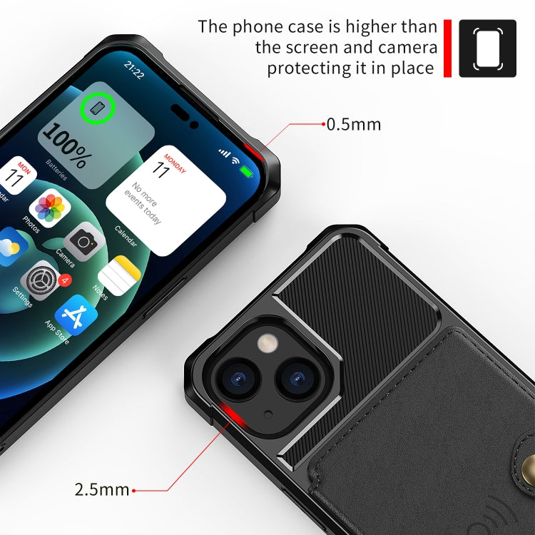 For iPhone 14 Plus Magnetic Wallet Card Bag Leather Phone Case