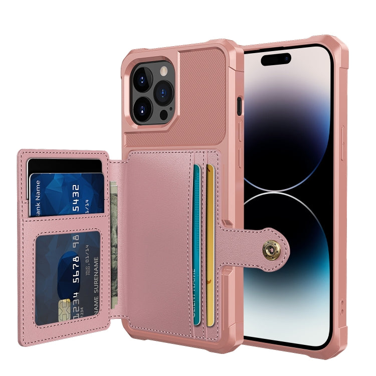 For iPhone 14 Pro Magnetic Wallet Card Bag Leather Phone Case
