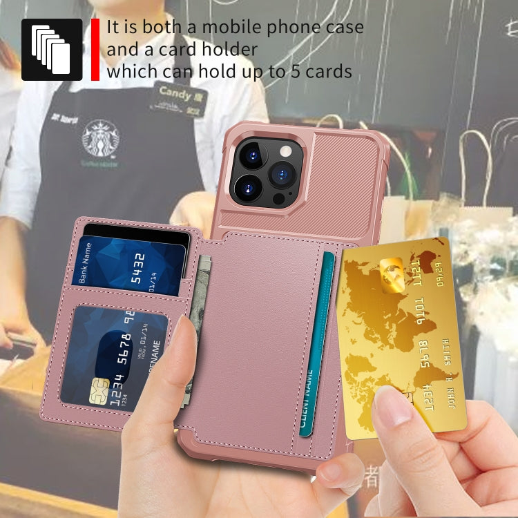 For iPhone 14 Pro Magnetic Wallet Card Bag Leather Phone Case