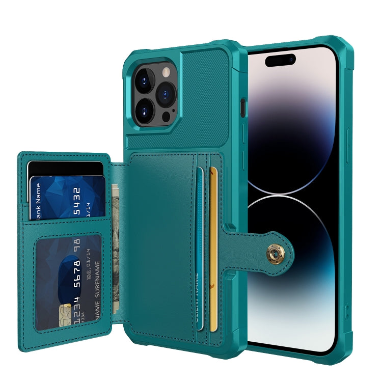 For iPhone 14 Pro Magnetic Wallet Card Bag Leather Phone Case
