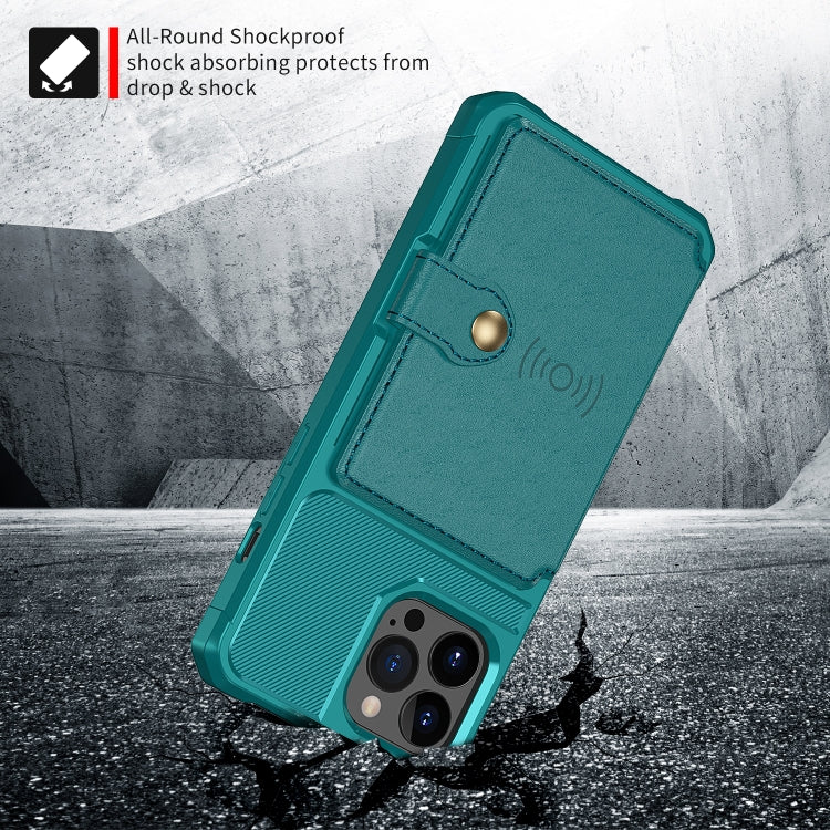 For iPhone 14 Pro Magnetic Wallet Card Bag Leather Phone Case