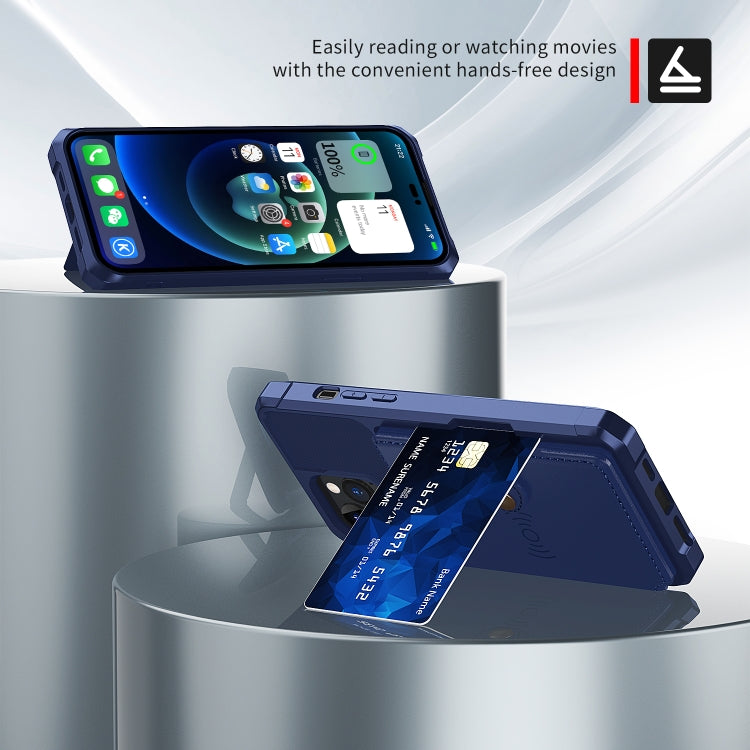 For iPhone 14 Pro Magnetic Wallet Card Bag Leather Phone Case