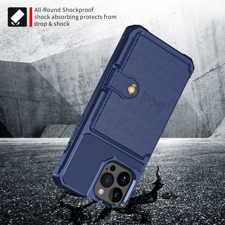 For iPhone 14 Pro Magnetic Wallet Card Bag Leather Phone Case