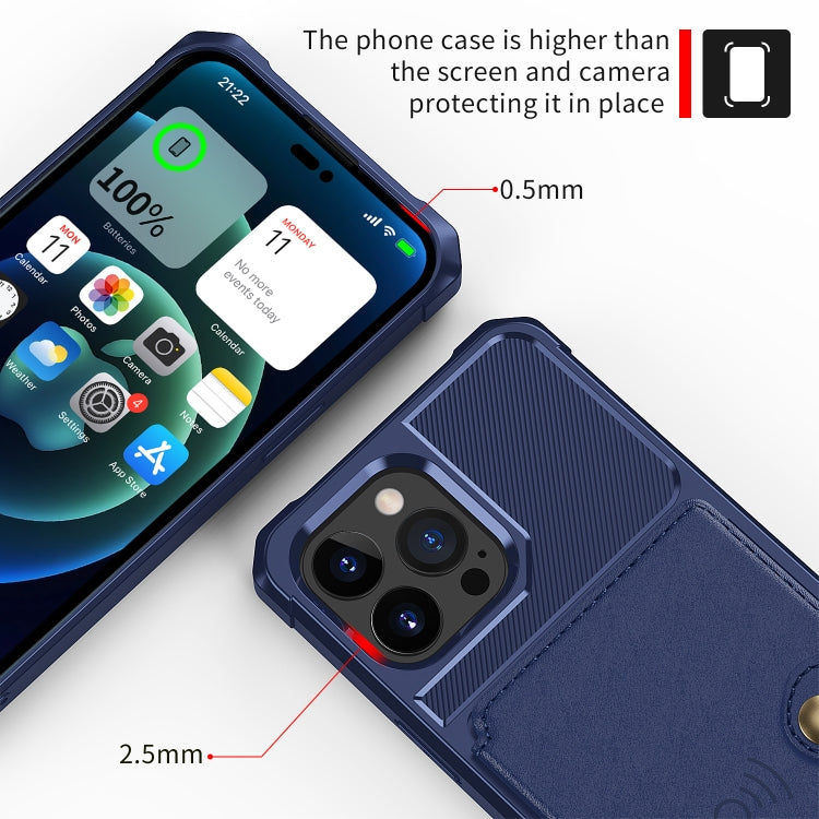 For iPhone 14 Pro Magnetic Wallet Card Bag Leather Phone Case