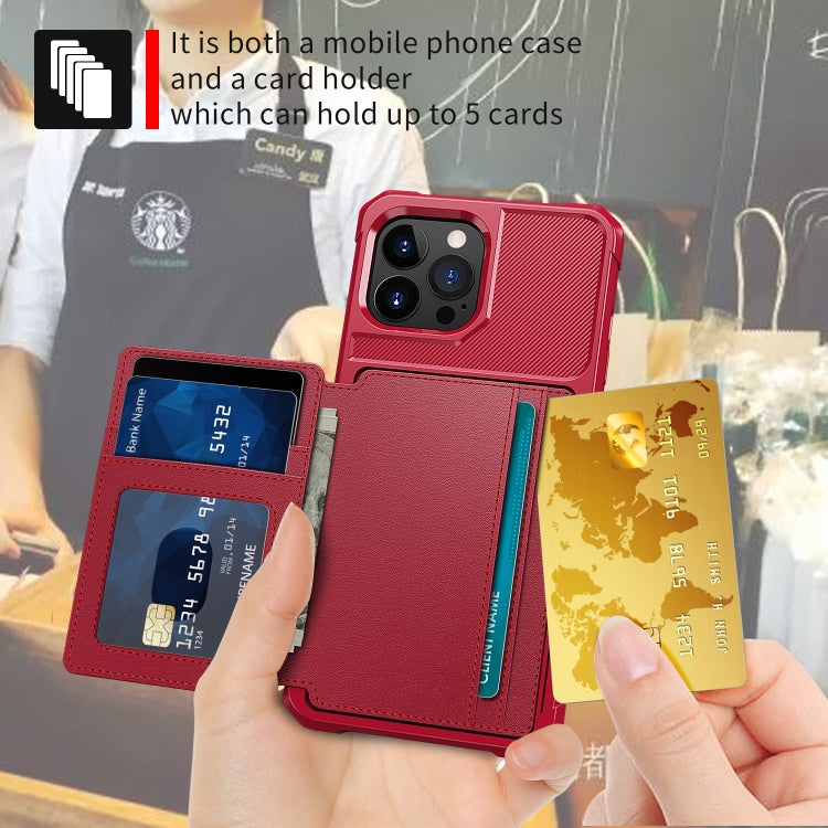For iPhone 14 Pro Magnetic Wallet Card Bag Leather Phone Case