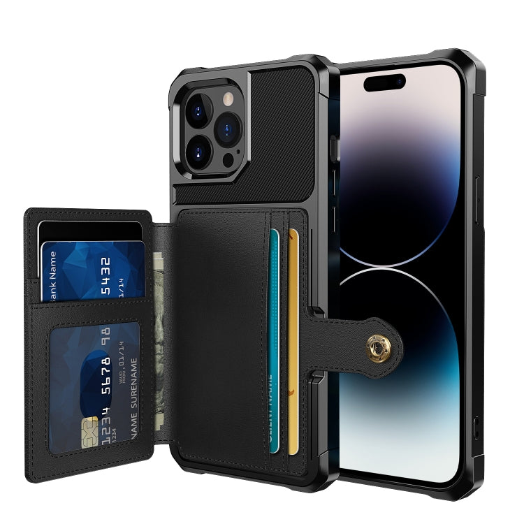 For iPhone 14 Pro Magnetic Wallet Card Bag Leather Phone Case