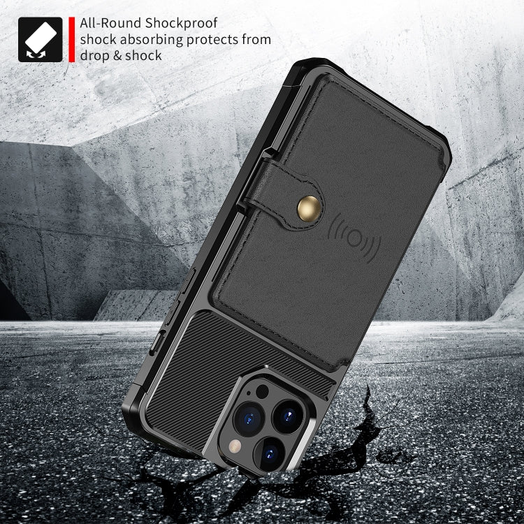For iPhone 14 Pro Magnetic Wallet Card Bag Leather Phone Case