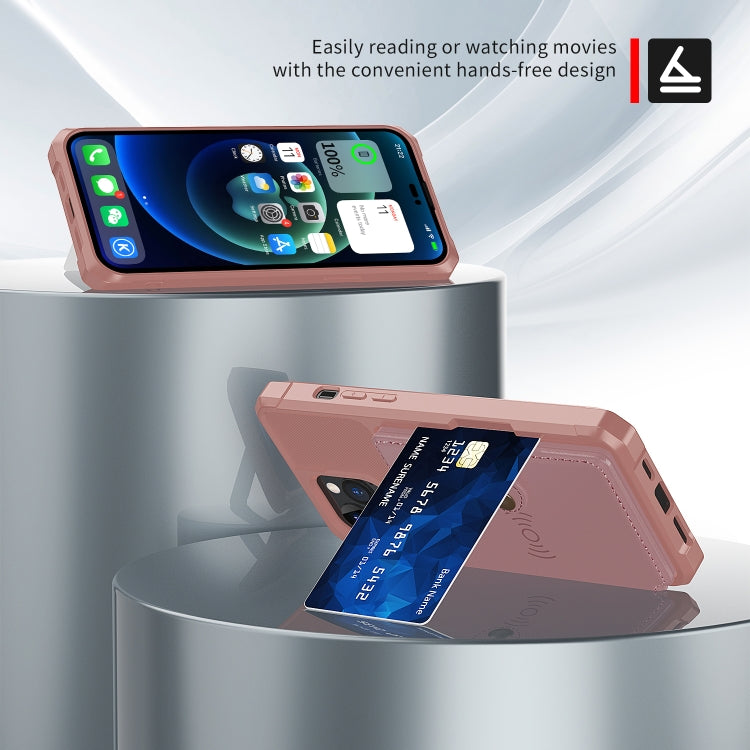 For iPhone 14 Pro Max Magnetic Wallet Card Bag Leather Phone Case