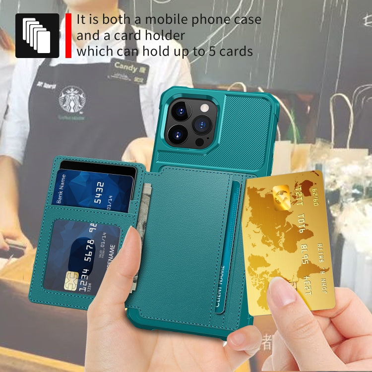 For iPhone 14 Pro Max Magnetic Wallet Card Bag Leather Phone Case