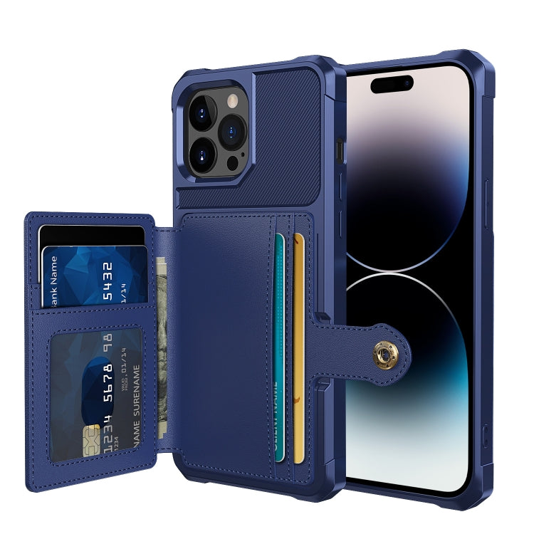 For iPhone 14 Pro Max Magnetic Wallet Card Bag Leather Phone Case