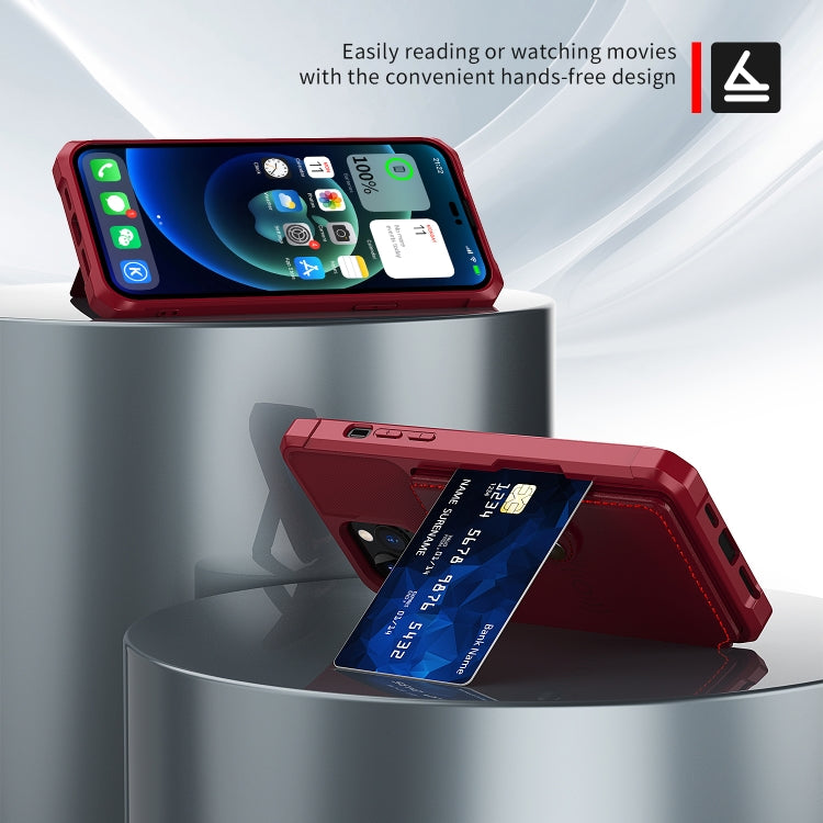 For iPhone 14 Pro Max Magnetic Wallet Card Bag Leather Phone Case