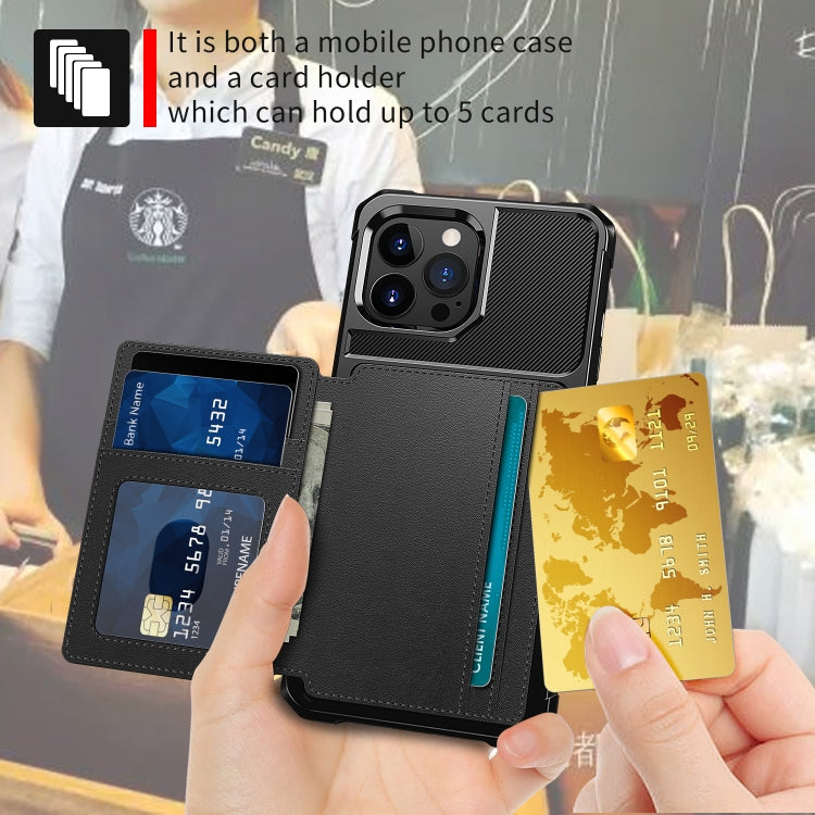 For iPhone 14 Pro Max Magnetic Wallet Card Bag Leather Phone Case
