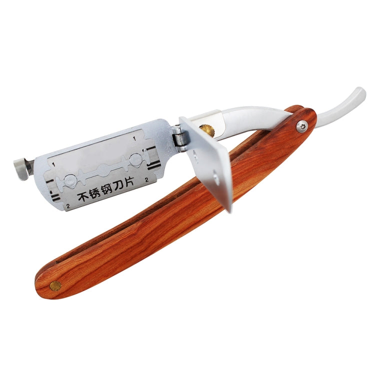 H-21 Men Wood Handle Replaceable Blade Axe Knife Holder Manual Folding Shaving Razor
