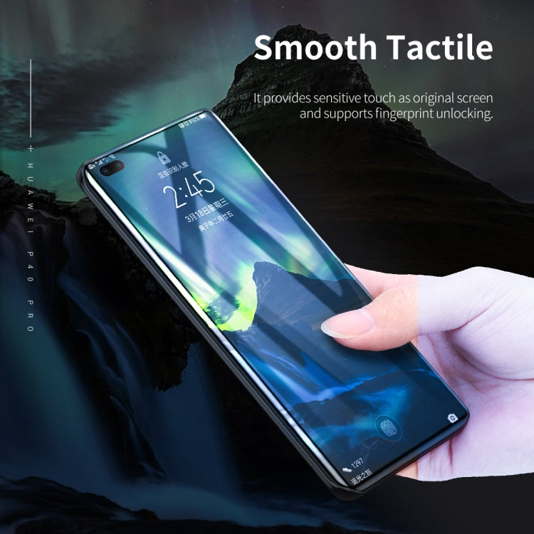 2 PCS For Huawei P40 Pro ROCK 0.18mm HD Curved Surface Full Screen Protector Hydrogel Film TPU+PET Material