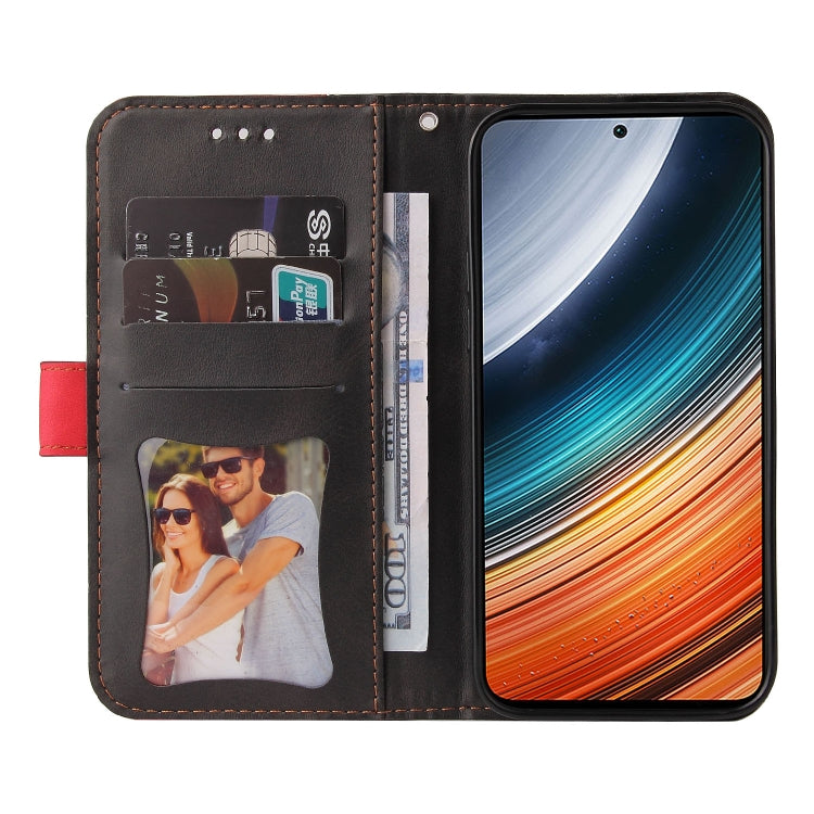 For Xiaomi Redmi K40S / Poco F4 Stitching-color Leather Phone Case