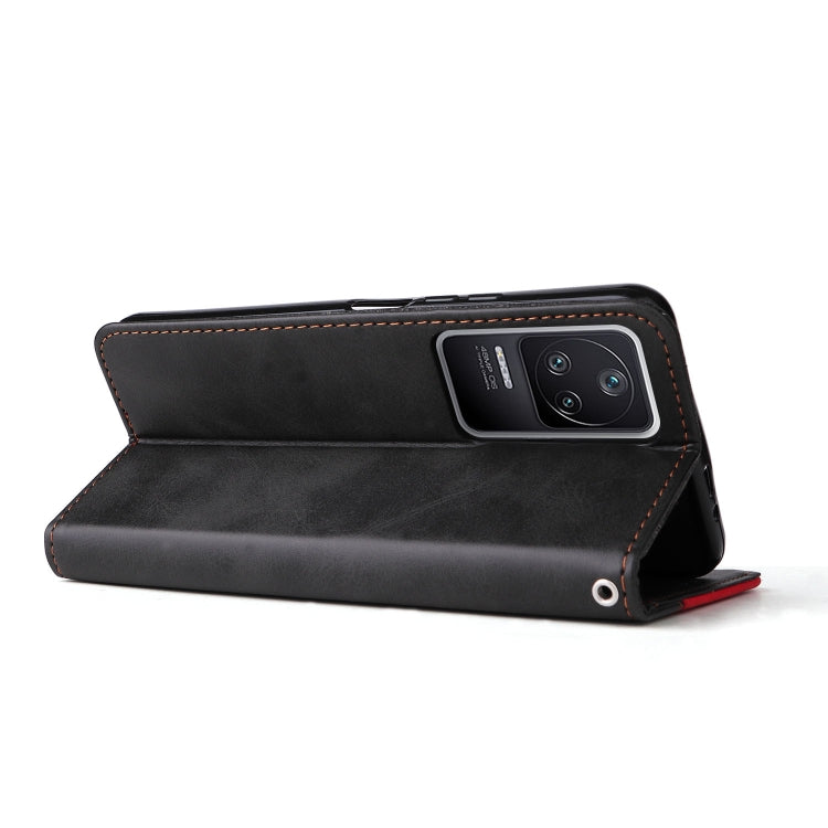 For Xiaomi Redmi K40S / Poco F4 Stitching-color Leather Phone Case