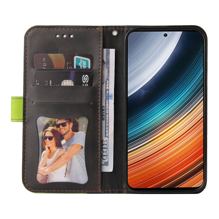 For Xiaomi Redmi K40S / Poco F4 Stitching-color Leather Phone Case