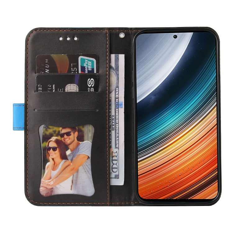 For Xiaomi Redmi K40S / Poco F4 Stitching-color Leather Phone Case