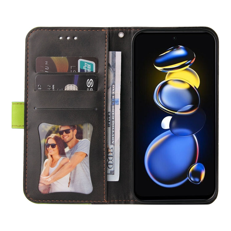 For Xiaomi Redmi Note 11T Pro/Poco X4 GT Stitching-color Leather Phone Case