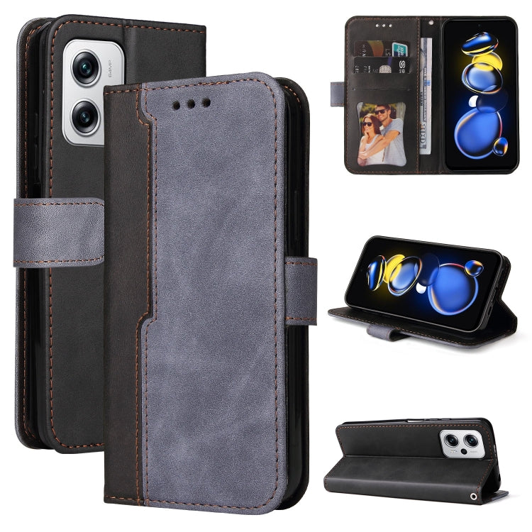 For Xiaomi Redmi Note 11T Pro/Poco X4 GT Stitching-color Leather Phone Case