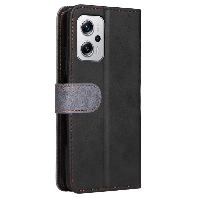 For Xiaomi Redmi Note 11T Pro/Poco X4 GT Stitching-color Leather Phone Case