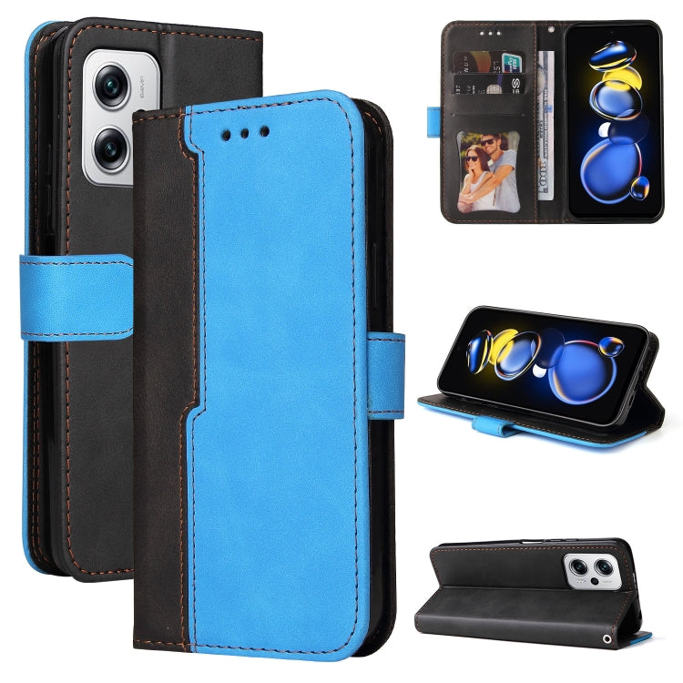 For Xiaomi Redmi Note 11T Pro/Poco X4 GT Stitching-color Leather Phone Case