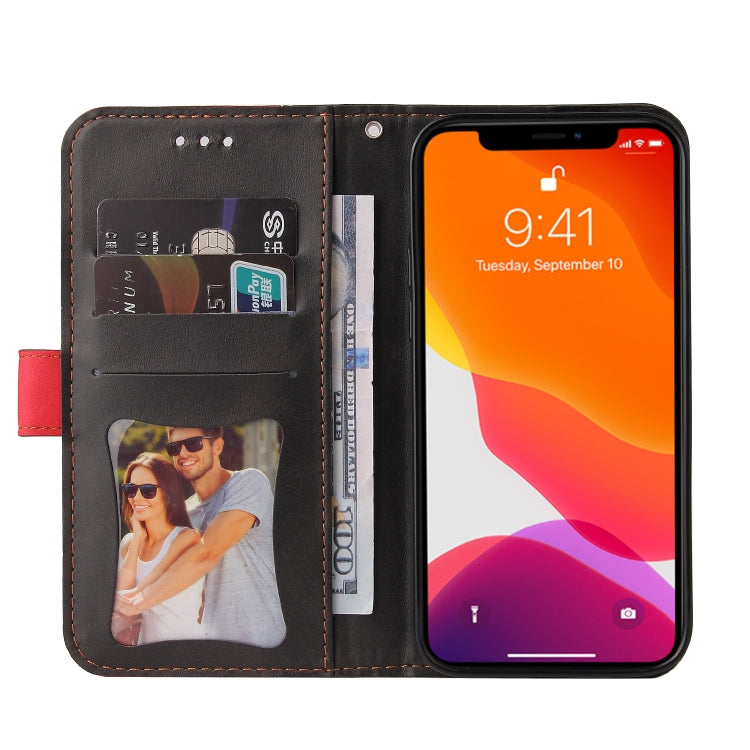 For iPhone 14 Stitching-color Leather Phone Case