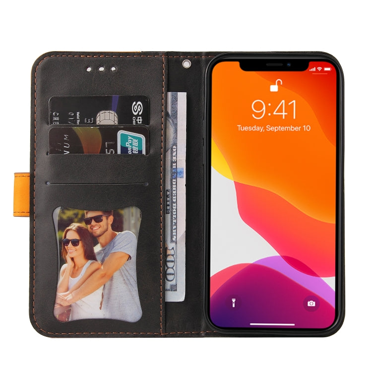 For iPhone 14 Stitching-color Leather Phone Case