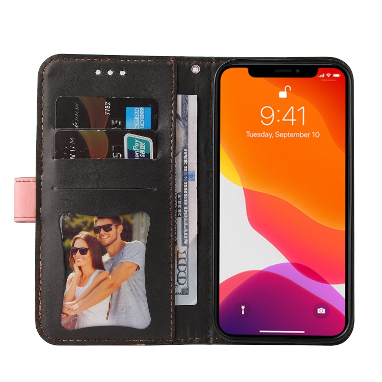For iPhone 14 Stitching-color Leather Phone Case