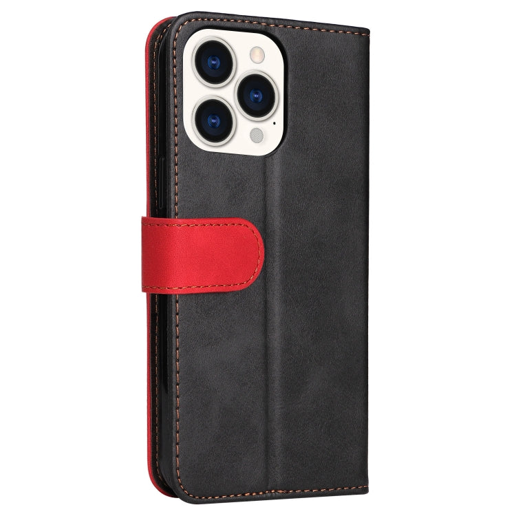 For iPhone 14 Pro Stitching-color Leather Phone Case