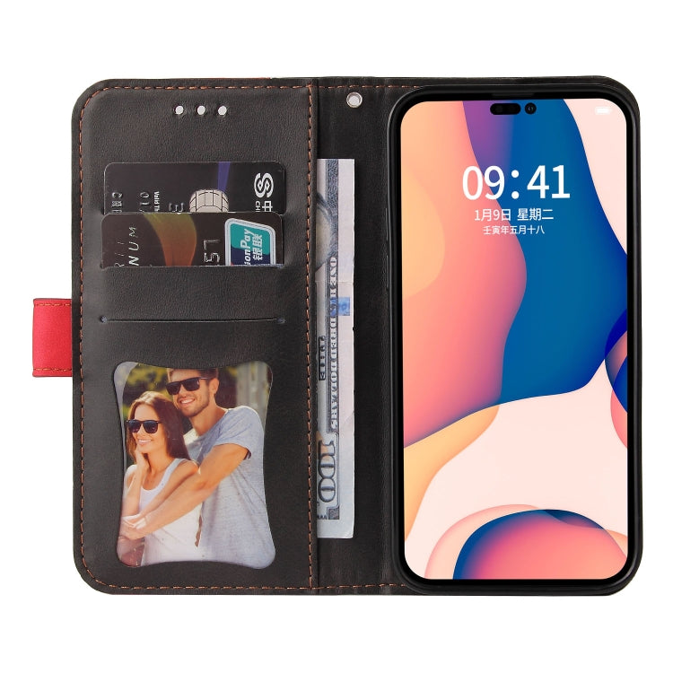 For iPhone 14 Pro Stitching-color Leather Phone Case