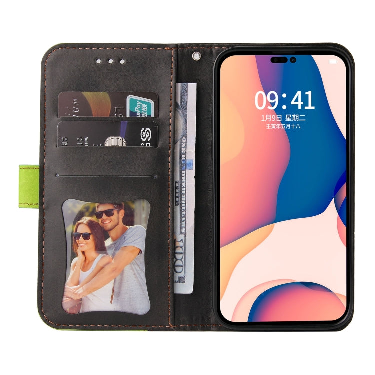 For iPhone 14 Pro Stitching-color Leather Phone Case