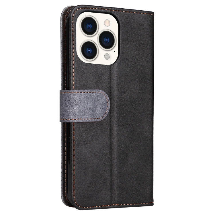 For iPhone 14 Pro Stitching-color Leather Phone Case