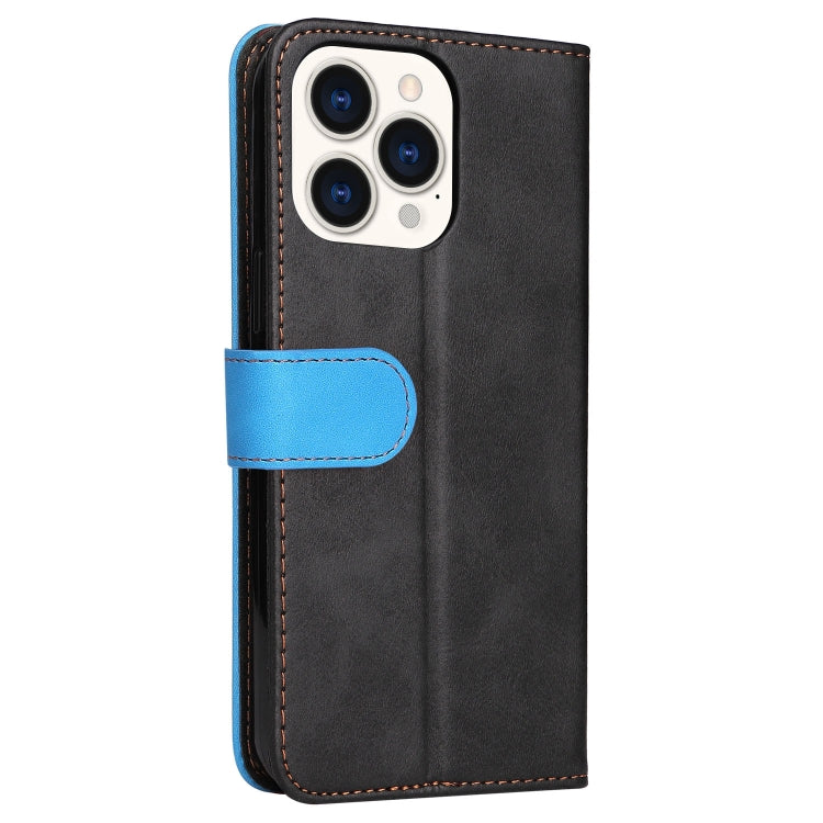 For iPhone 14 Pro Stitching-color Leather Phone Case