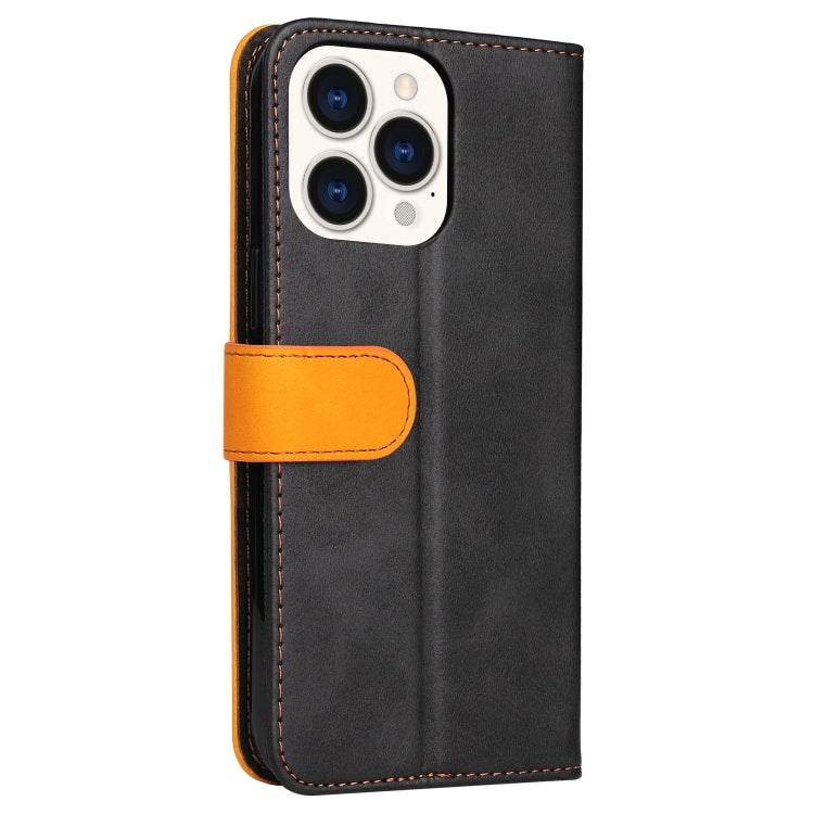 For iPhone 14 Pro Stitching-color Leather Phone Case