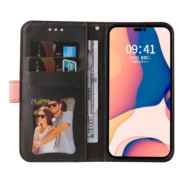 For iPhone 14 Pro Max Stitching-color Leather Phone Case