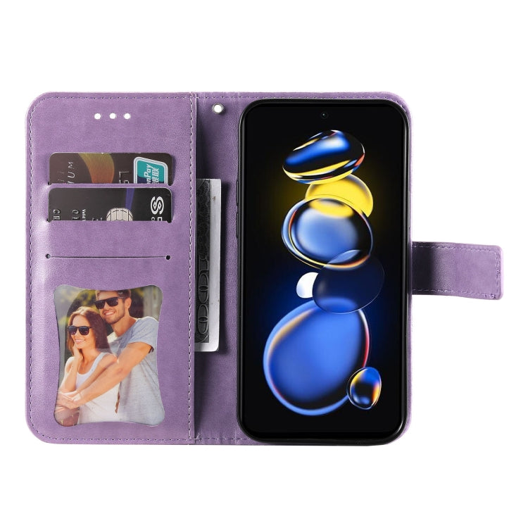 For Xiaomi Redmi Note 11T Pro/Poco X4 GT 7-petal Flowers Embossing Leather Case