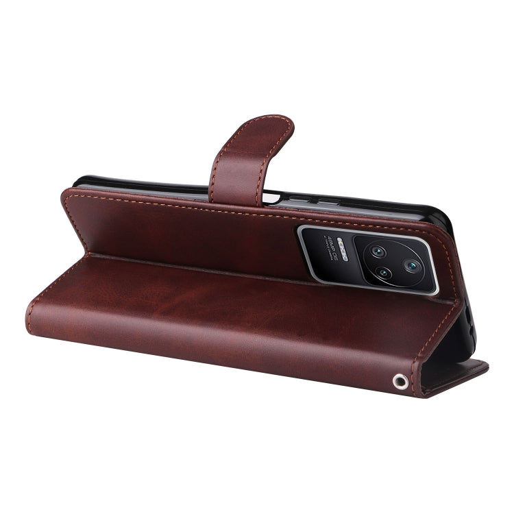 For Xiaomi Redmi K40S / Poco F4 Calf Texture Leather Phone Case