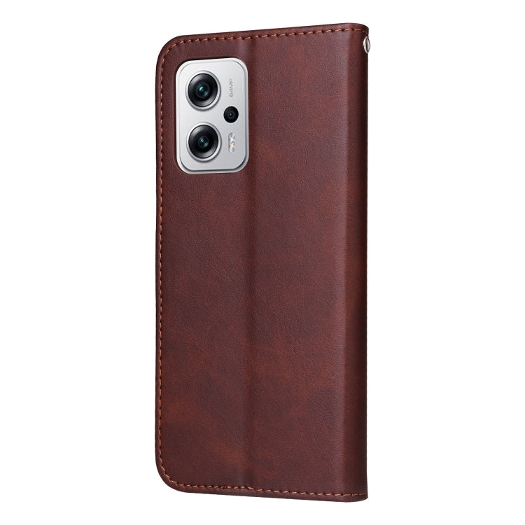 For Xiaomi Redmi Note 11T Pro/Poco X4 GT Calf Texture Leather Phone Case