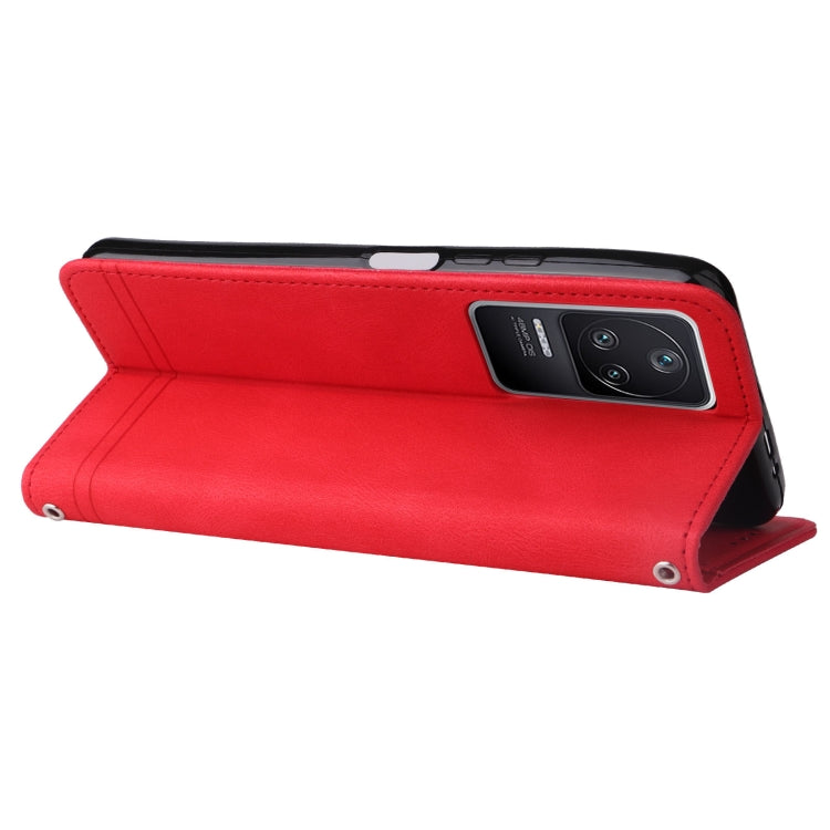 For Xiaomi Redmi K40S / Poco F4 Skin Feel Life Tree Metal Button Leather Case