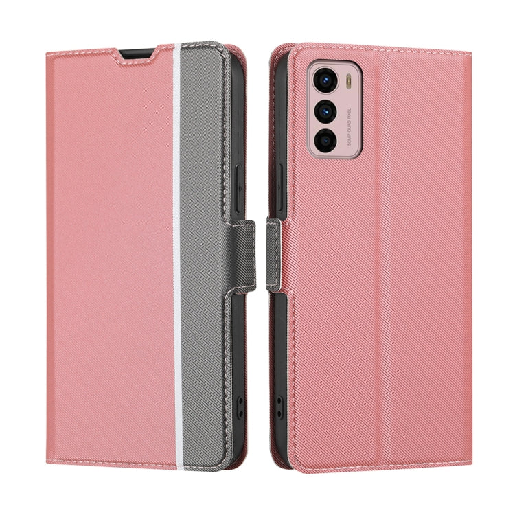 For Motorola Moto G42 Twill Texture Side Button Leather Phone Case