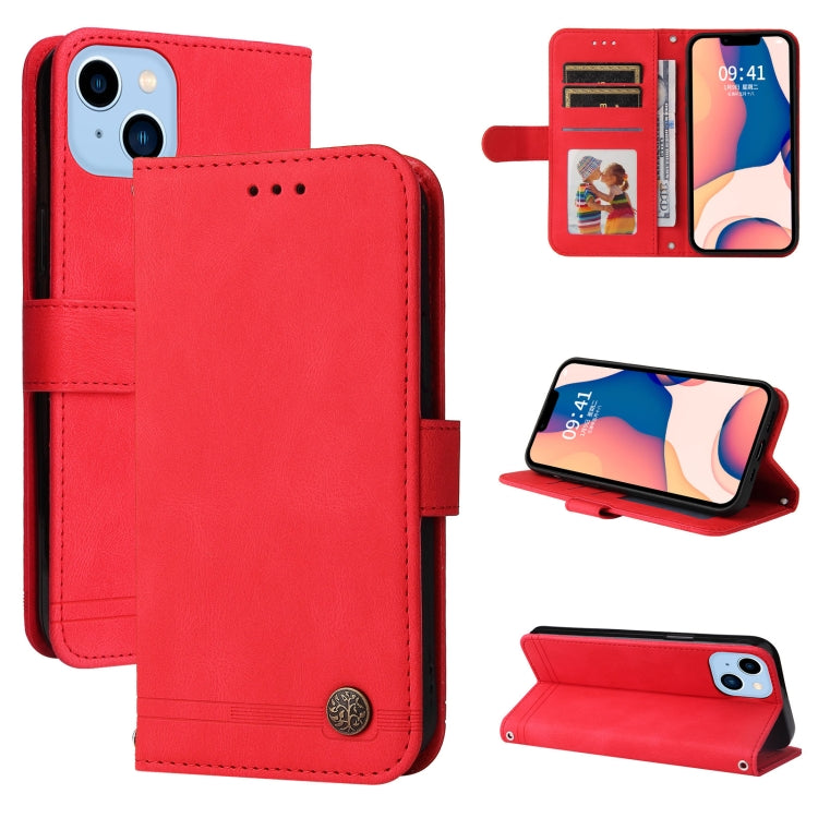 For iPhone 14 Plus Skin Feel Life Tree Leather Case