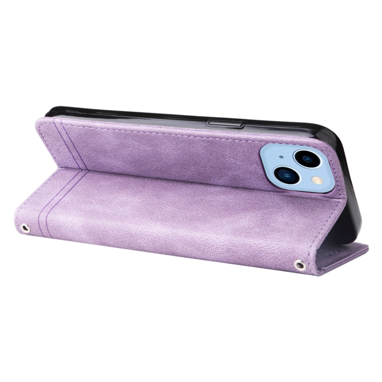 For iPhone 14 Plus Skin Feel Life Tree Leather Case