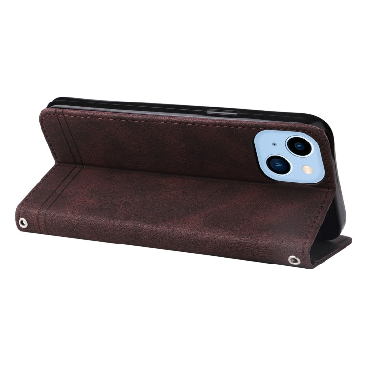 For iPhone 14 Plus Skin Feel Life Tree Leather Case