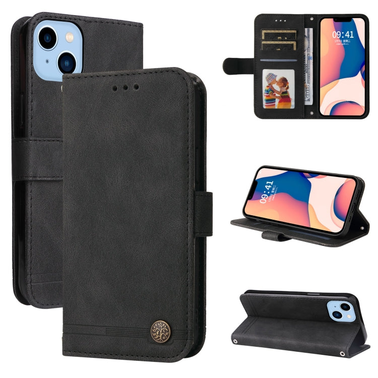 For iPhone 14 Plus Skin Feel Life Tree Leather Case