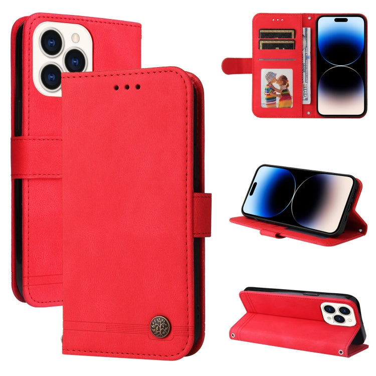 For iPhone 14 Pro Skin Feel Life Tree Leather Case